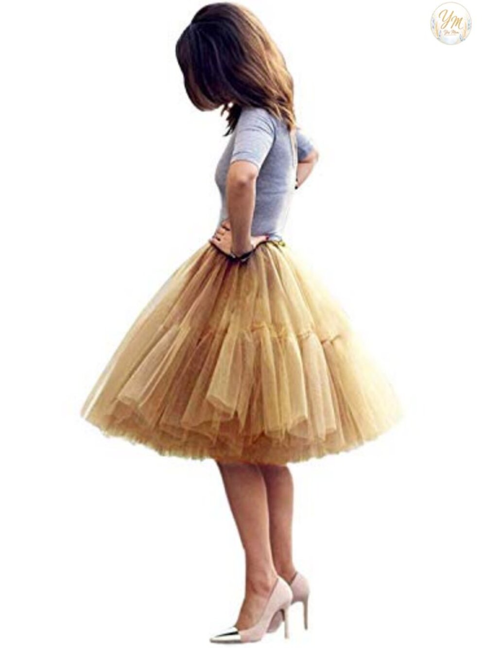 Tulle Petticoat Underskirt Knee Length Tutu Skirt for Prom Party